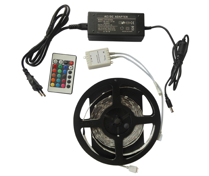 Bioledex® 5M RGB LED Streifen / Strip / Band KOMPLETTSET 500cm inkl. RGB  Controller, Netzteil - DIMMBAR IP20 - LEDLager