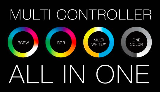 Multi Controller für LED Stripes / Streifen einfarbig, MULTI WHITE™, RGB und RGBW, 12V oder 24V