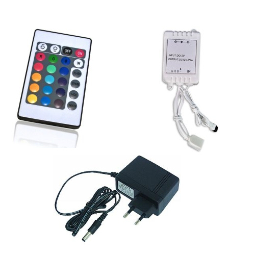 RGB LED SET 10 Meter LED Streifen / Strip / Band inkl. RGB Controller,  Netzteil + Fernbedienung - LEDLager