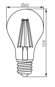 Abmessungen Filament 4W LED