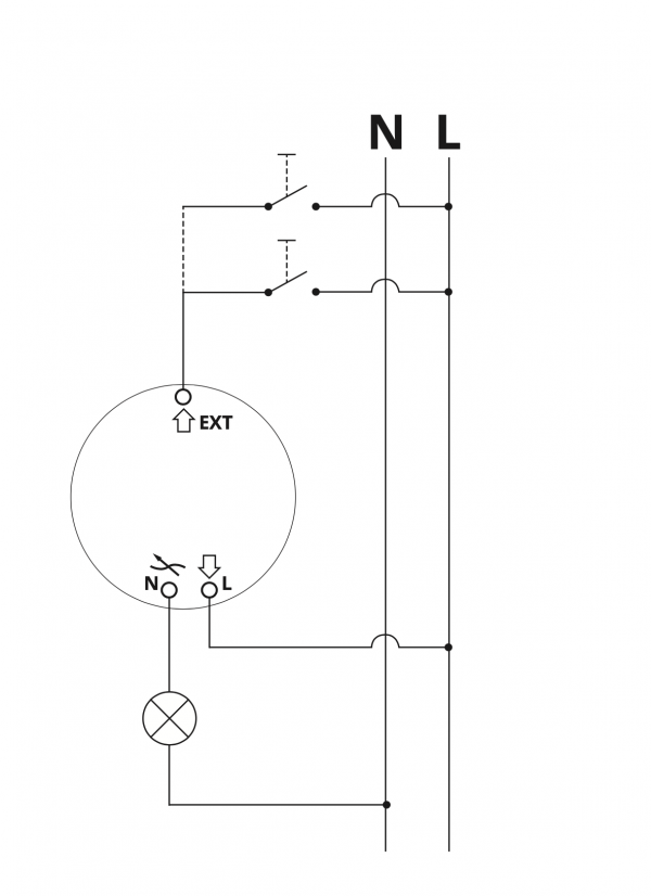 Anschluss LED Dimmer für Taster 8-105 Watt