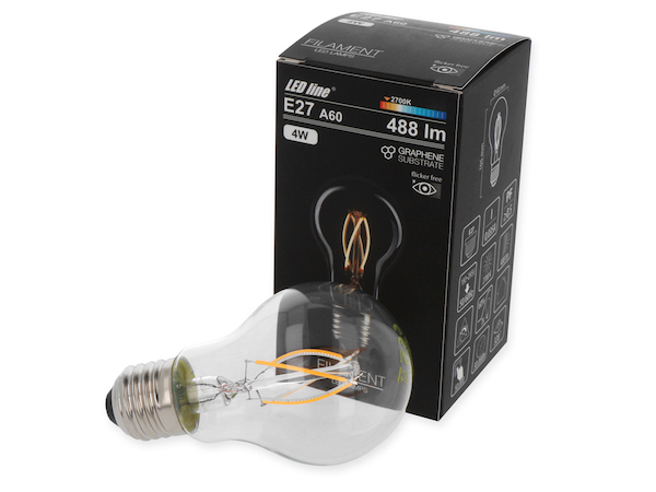 E27 LED 4W = 40W Filament A60  E27 Sockel 2700K Leuchtmittel 4 Watt 10 Stück