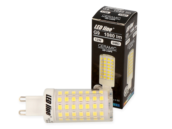 3 x G9 LED-Leuchtmittel mit 12 Watt bei 1080 Power-Lumen in 6000K KALTWEISS 
