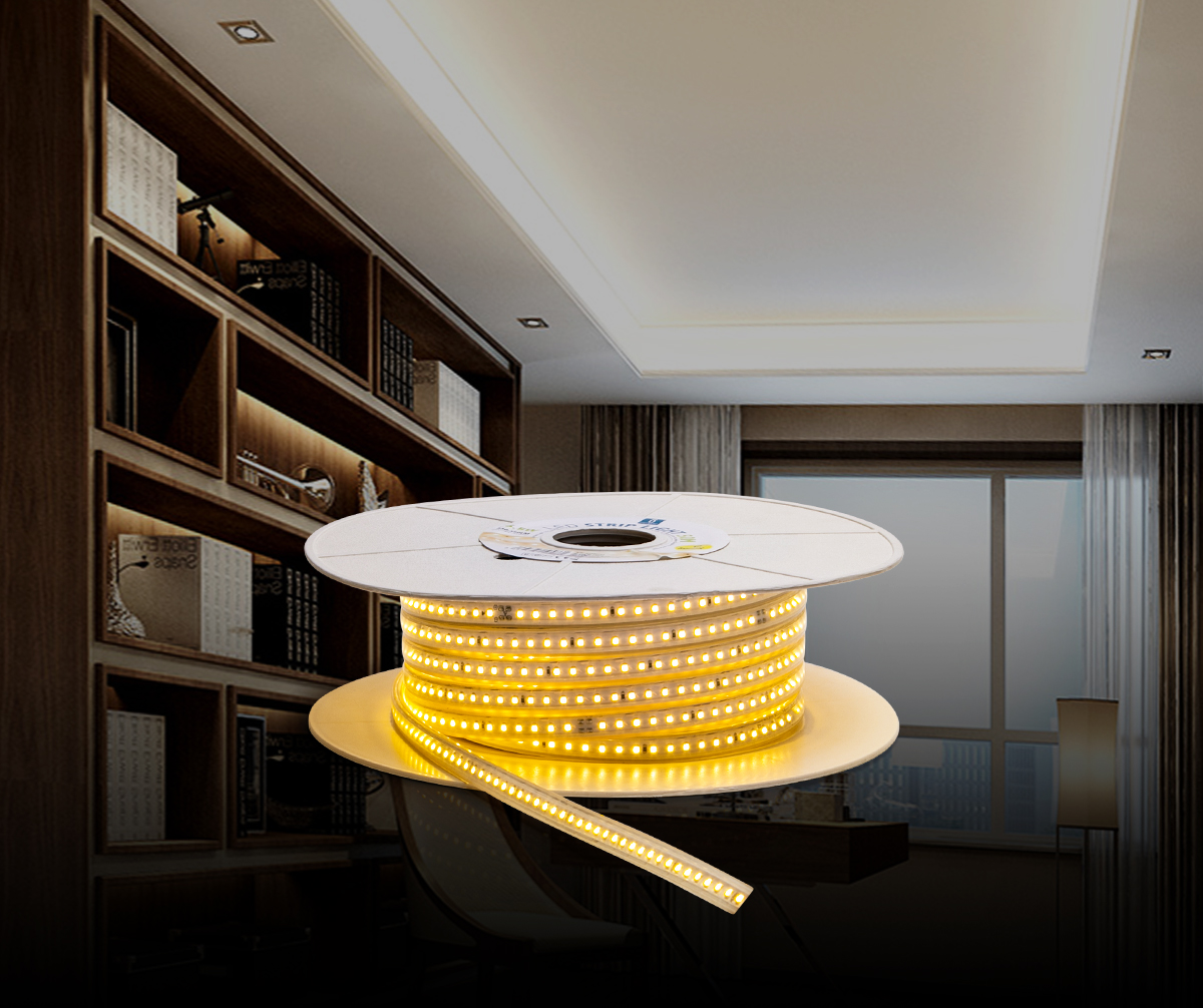 LED Streifen mit Schalter und Stecker IP65 5050 LED Lichtband 230V LED Strip 1 Meter Warmweiss 