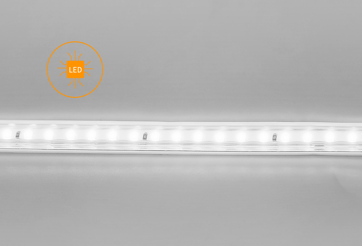 CLE LED Stripe Schlauch 1m Meterware 230V 5050 LEDs neutralweiß
