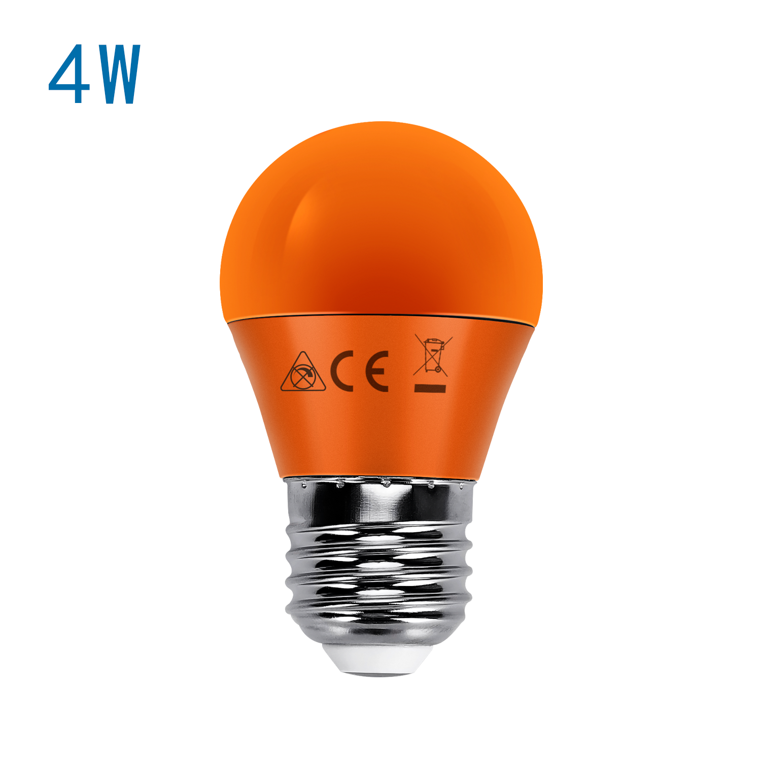 LED Glühbirne, Leuchtmittel E27 farbig froh 4W Lichtfarbe Orange Winkel  270º Länge 80 mm - LEDLager